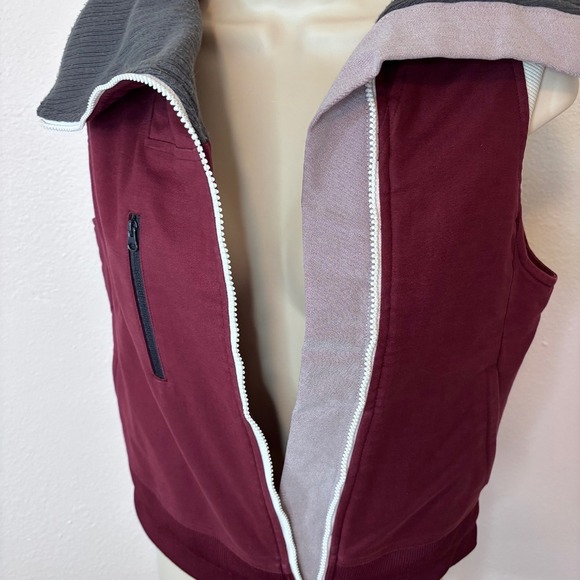 Fila Jackets & Blazers - Fila Filativa Women's Puff Vest Asymmetrical Zip Pop Collar Purple White Sz M